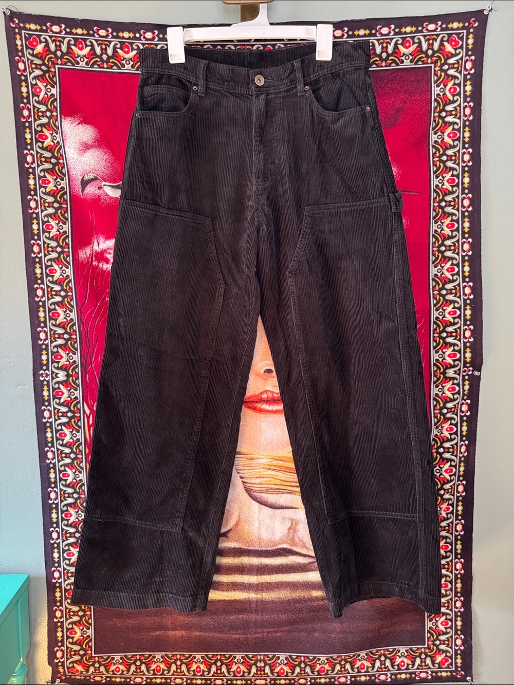 90s No Boundaries Black Corduroy Carpenter Pants - Men's